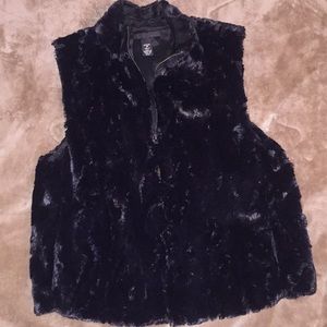 3 FOR $20 SALE! Black furry vest (faux fur)